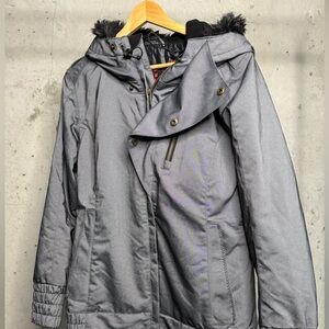 Obermeyer Women's Fur Hooded Ski Jacket/Snowboard Jacket